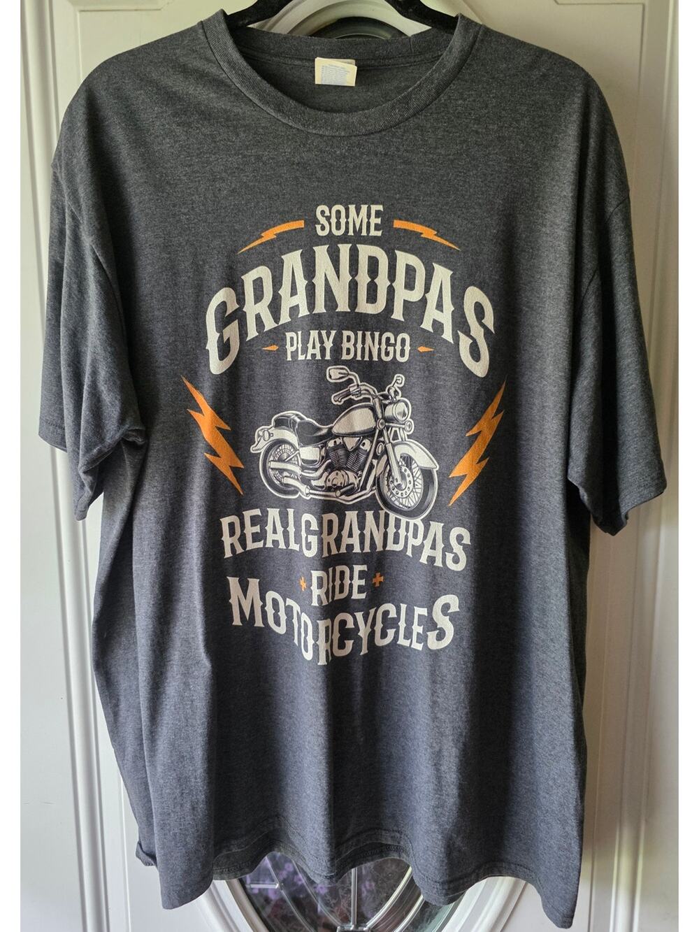 Some Grandpas Play Bingo Real Grandpas Ride Motorcycles Funny Tee 2XL